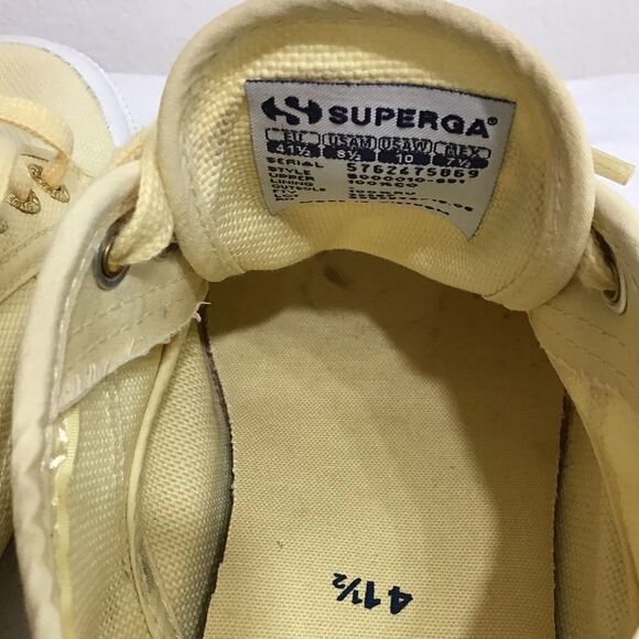 SUPERGA Yellow Classic Sneakers Good Condition Size 10 Unisex - Picture 7 of 9